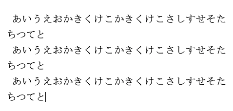 インデントの表示